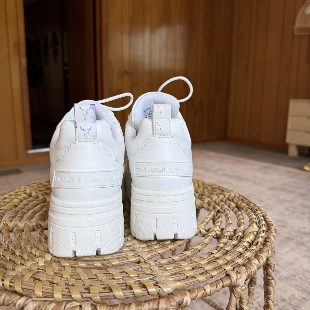 Windsor Smith Chunky Platform Lace-Up Sneakers in White - Picture 7 of 16